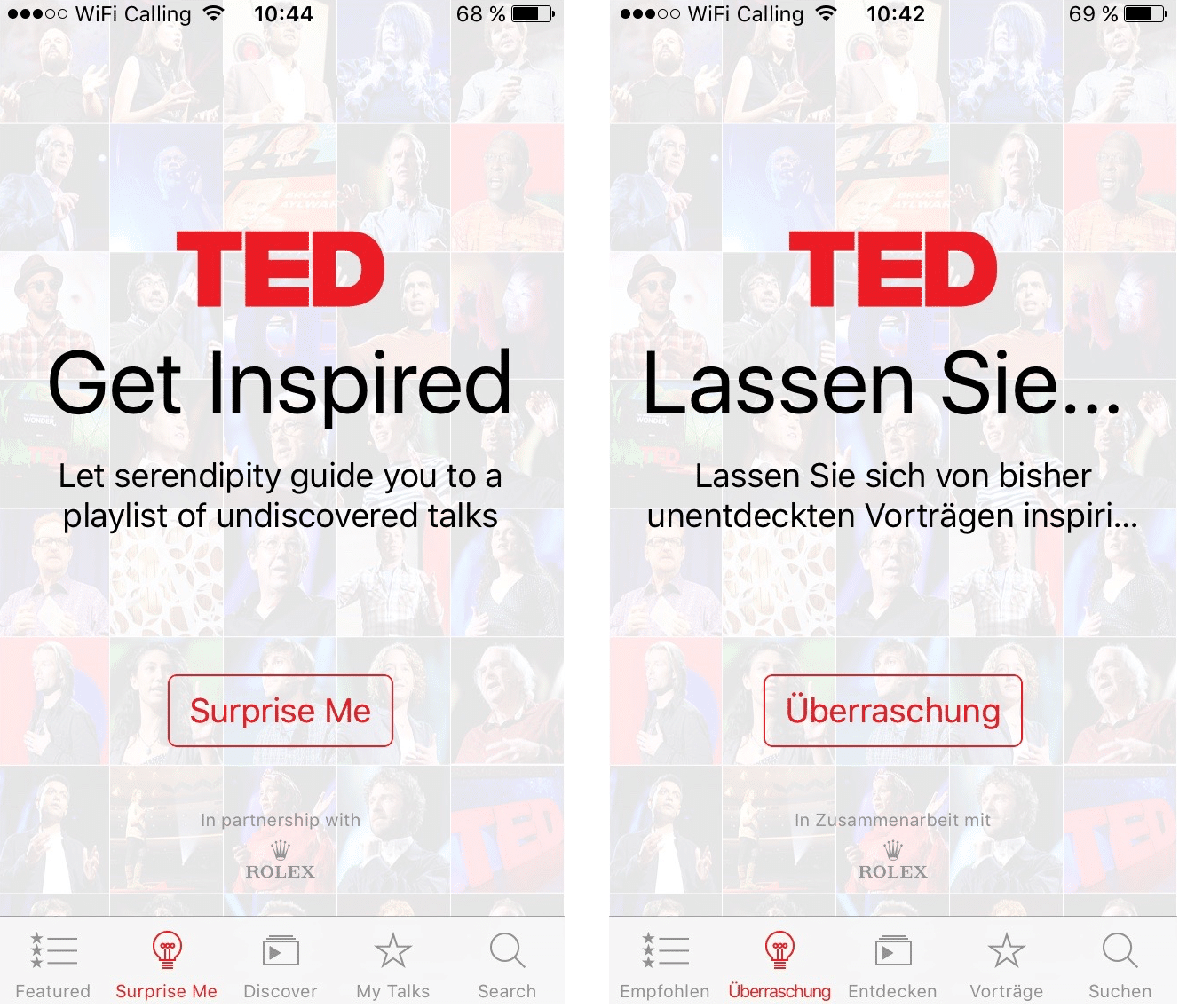 Ted app localisation for German with text expansion